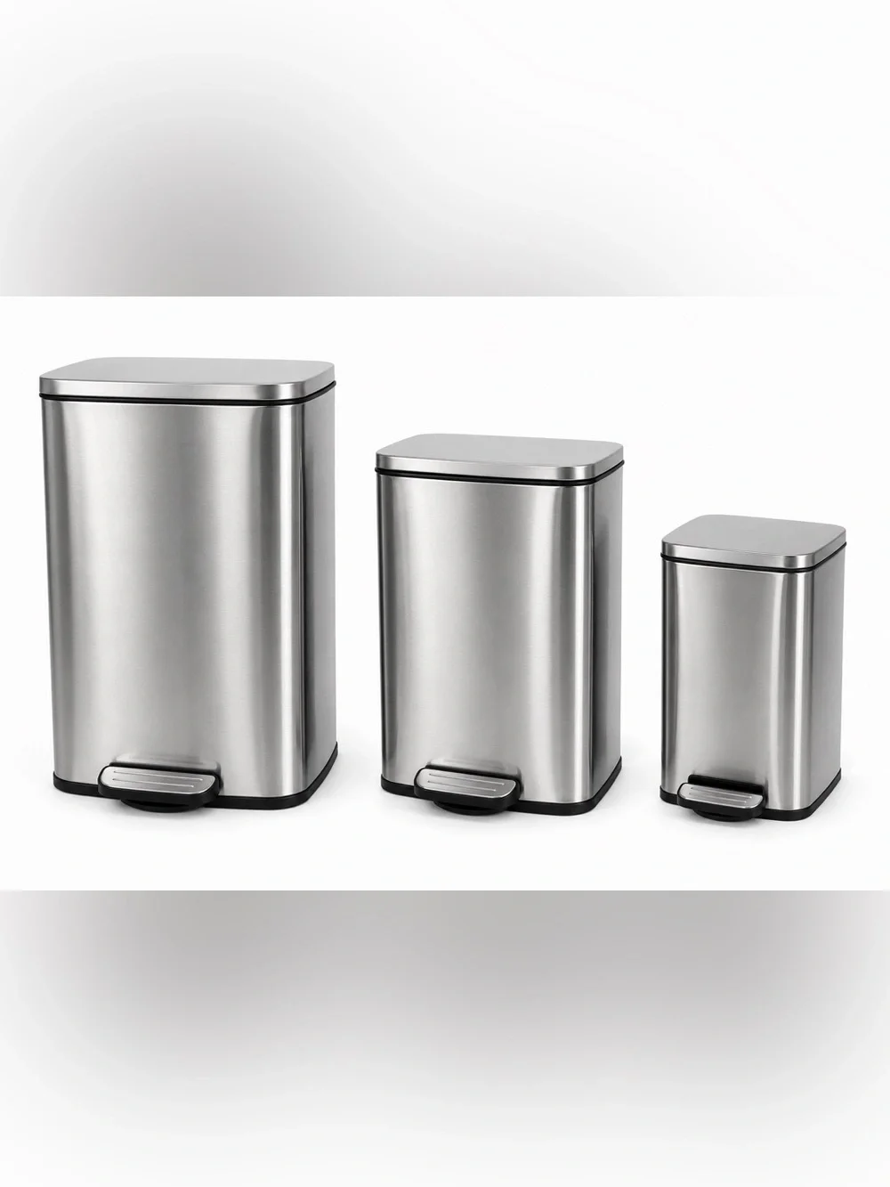 50L Stainless Steel Step Trash Can - Silver